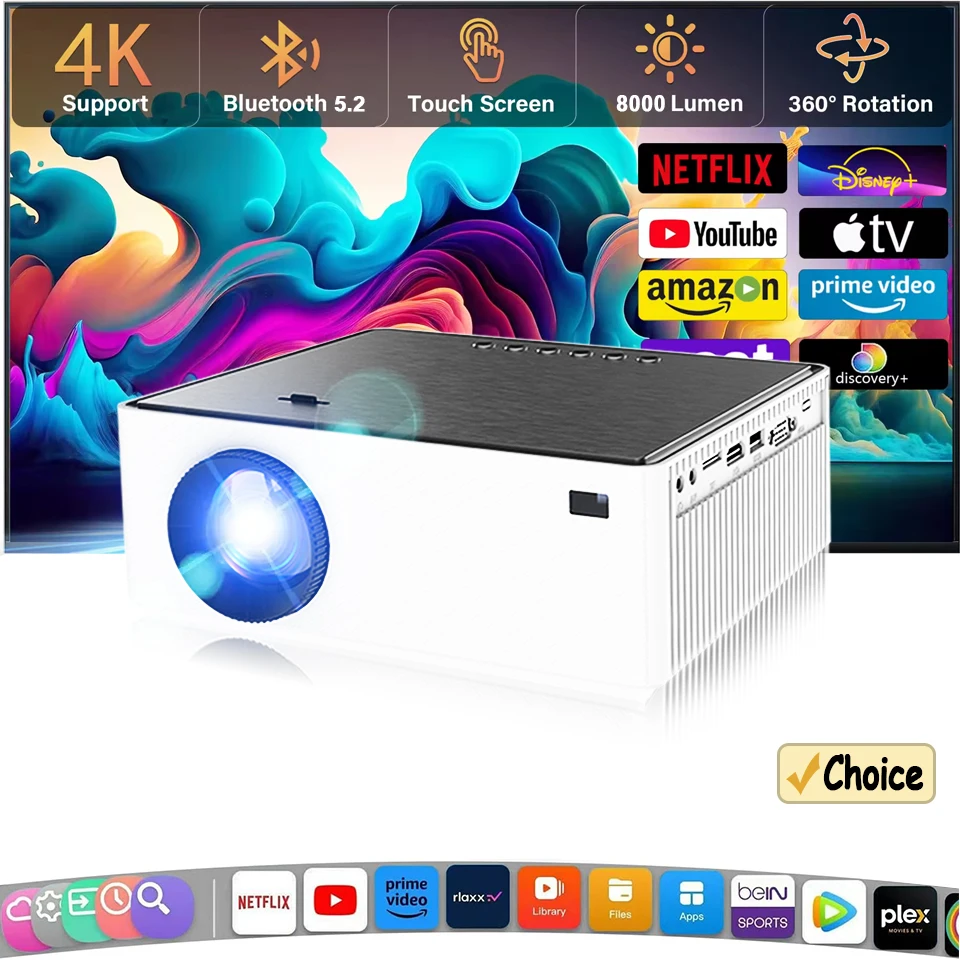 

1080P Mini Projector Auto Keystone 8000 lumen LED Portable for Android USB TV Stick Laptop Home Theater Outdoor Movie Screen New