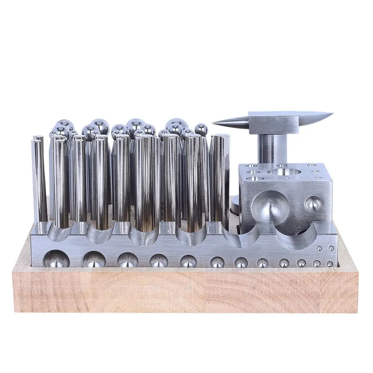 

50pcs Durston Master Forming Set Jewelry Metalsmithing Tools Set Dapping Punches Doming Rod & Forming Block Dies