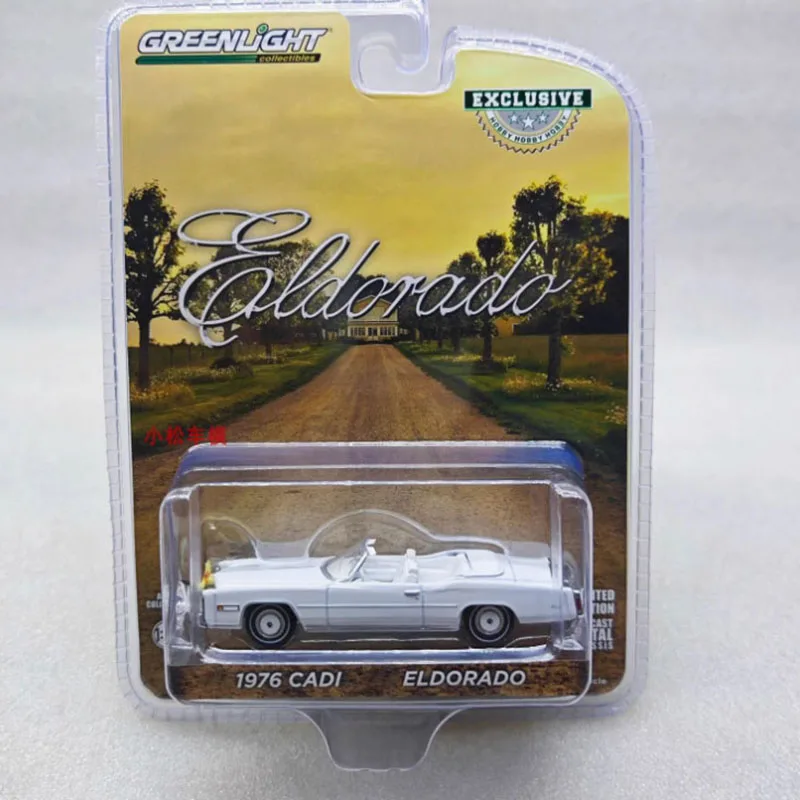 Greenlight 1/64 Scale 1976 Cadi Eldorado Convertible White Alloy Simulation Car Model Static Collection Souvenir Gift