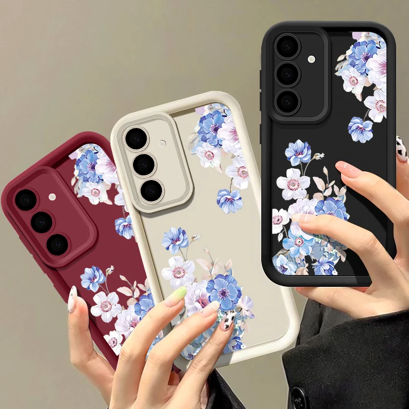 Case For Samsung Galaxy A15 A14 A16 A55 A54 A35 A53 A25 5G S25 S24 S23 S21 Ultra S22 Plus S24 FE Garden Flowers TPU Phone Cover