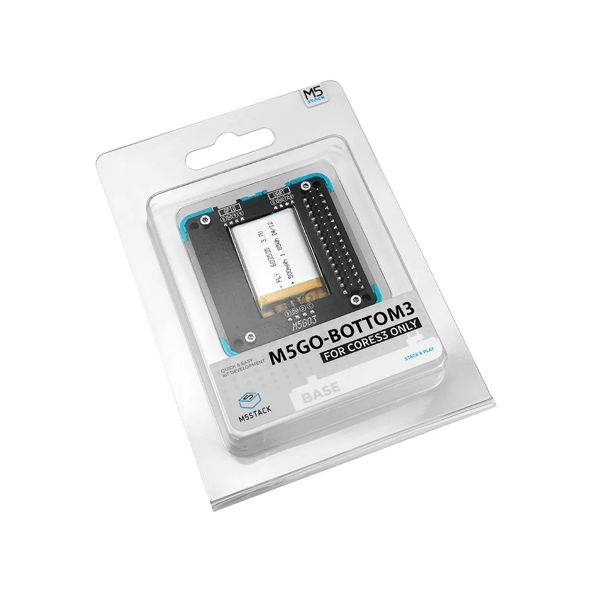 Official M5Stack Base Bottom3 CoreS3 Specific Expansion Battery Dock M5GO 500mAh Power Supply Extension Stand