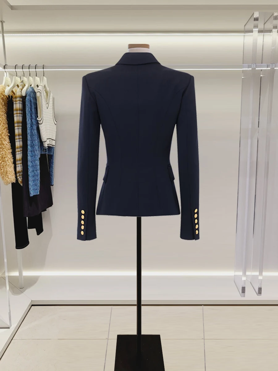 معطف نسائي بقصة ضيقة مزدوجة الصدر قابل للتنقل لخريف 2025 تصميم كلاسيكي لقص الخصر #3