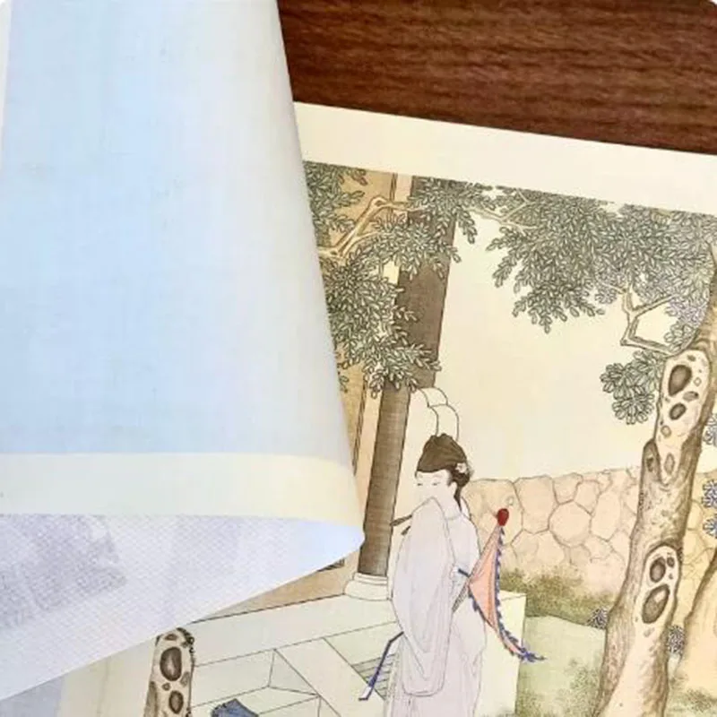 30cm x 10m Silk Xuan Paper Roll, Non-Bleeding Calligraphy Scroll for Practice & Painting, Chinese Ink Art Paper