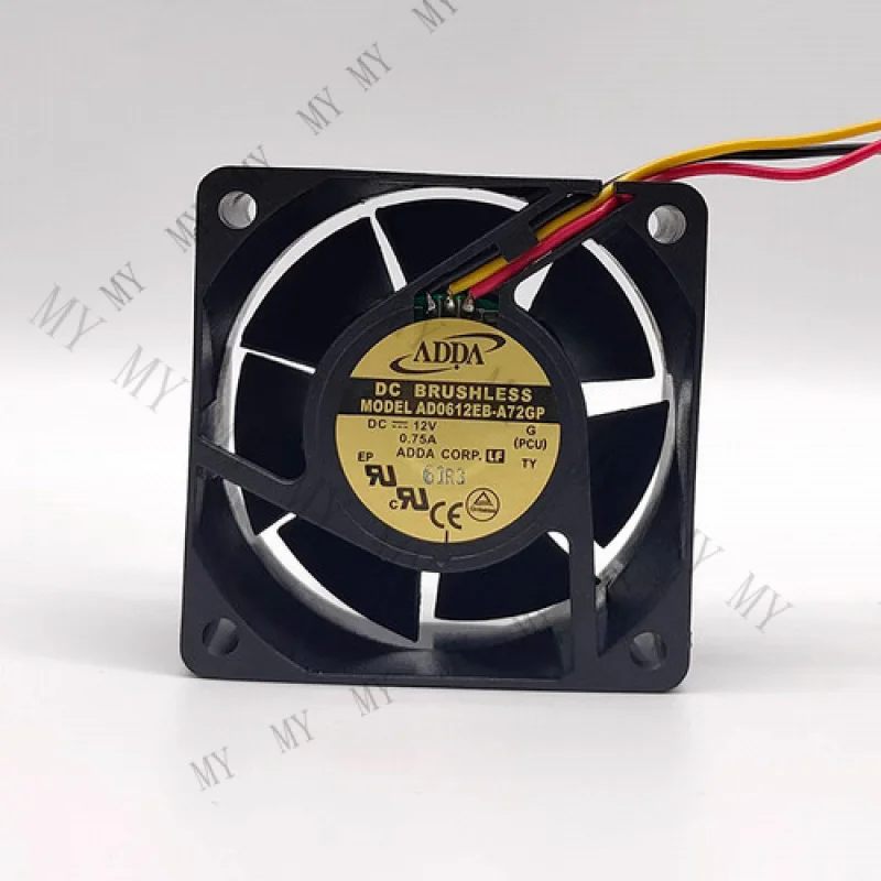 

TT 1 PCS for ADDA Fan AD0612EB-A72GP DC 12V 0.75A 6025 6cm 3 wire cooling fan
