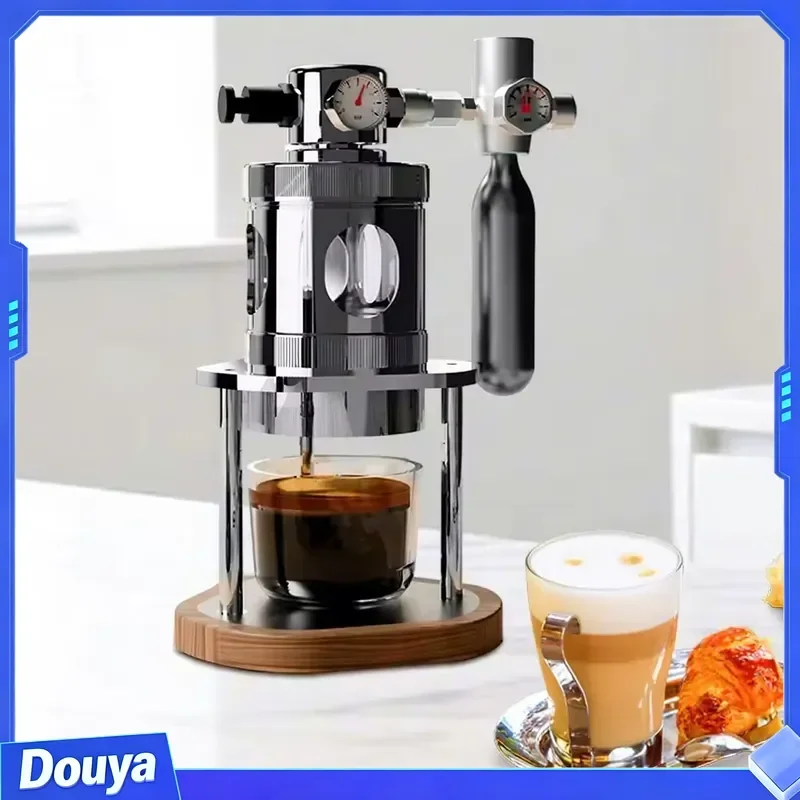 Customized Logo Oem 51mm 58mm High Pressure Extraction Professional Espresso Machine Outdoor Pneumatic Hand Coffee Maker