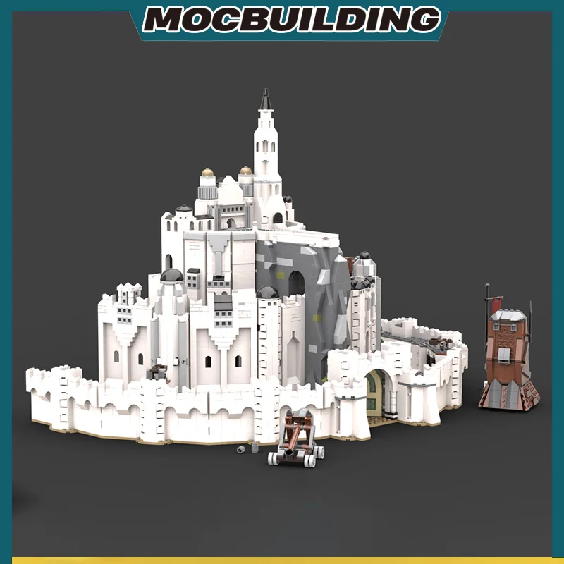 Minas Tirither The White City Technology MOC Building Block DIY Assembled Bricks Model Rings Collection Architecture Toys Gifts