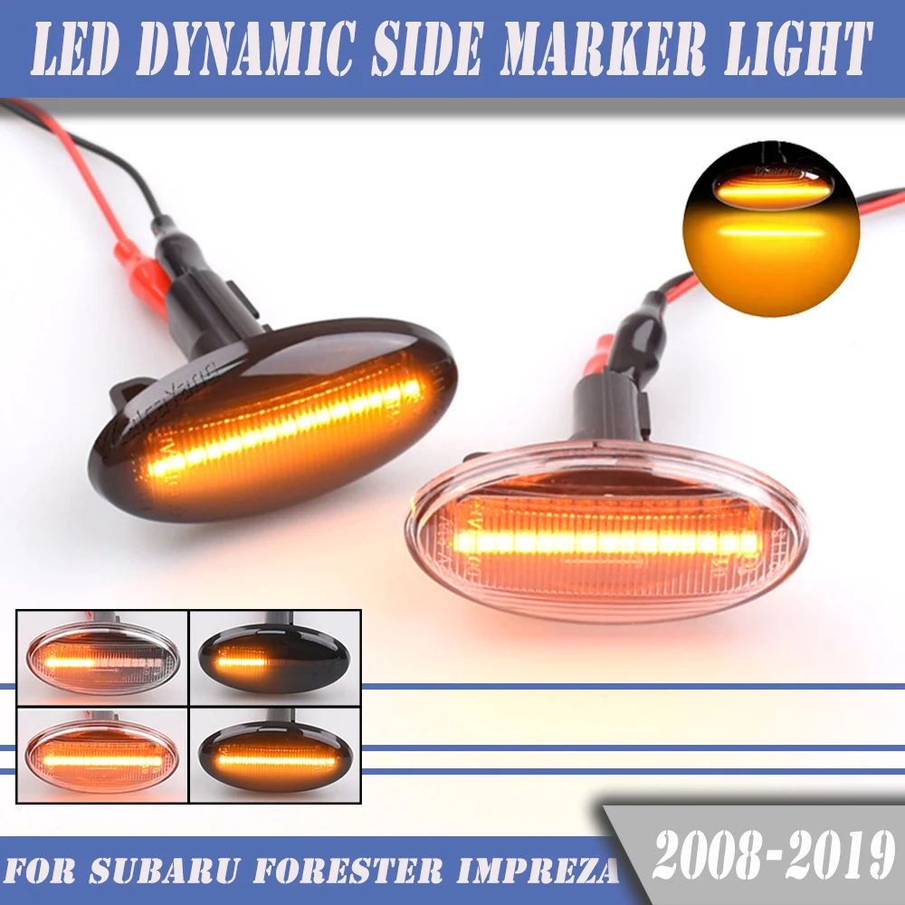2Pieces Dynamic LED Turn Signal Side Marker Blinker Light For Subaru Forester Liberty Impreza Wrx Sti 2008-2018 Car Accessories
