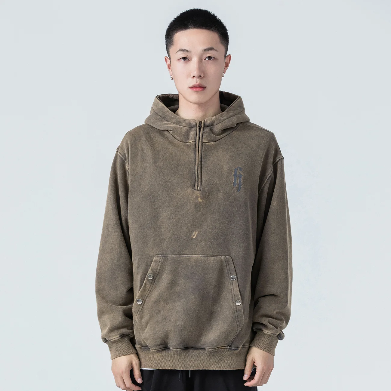 

Washed Vintage Cotton Hoodies Hip Hop Streetwear Zip Hoodie Sweatshirts Men Loose Hooded Pullover Techwear Tops