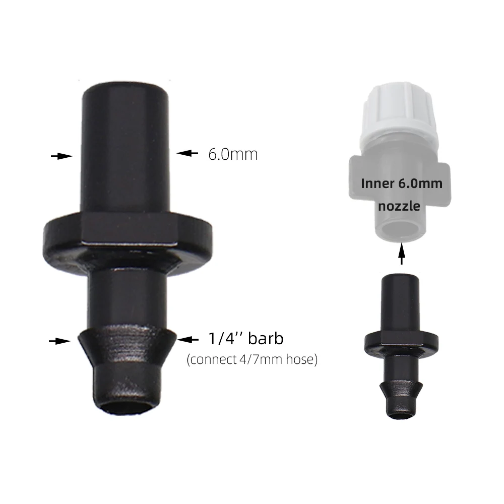 20-200PCS 6.0MM Nozzle Connector Irrigation Sprinkler Accessories Greenhouse Garden Potted Watering System Connection Joint 