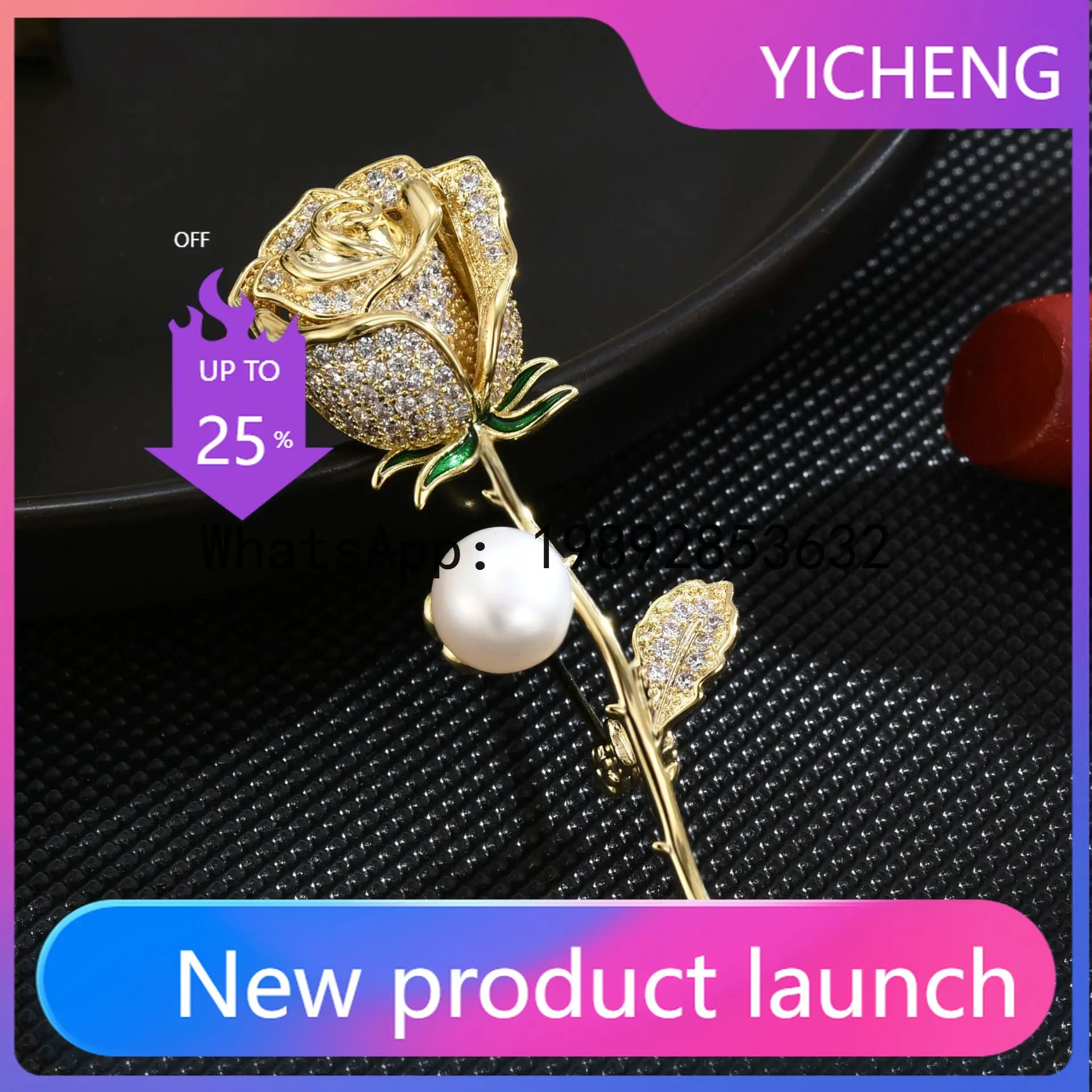 PYJ new Korean version freshwater pearl brooch elegant rose brooch suit coat accessories batch