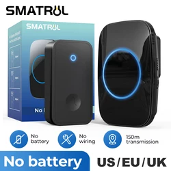 Campanello senza fili impermeabile autoalimentato campanello campanello senza batteria elettrico EU UK US Plug Smart Home 1 ricevitore a 2 pulsanti