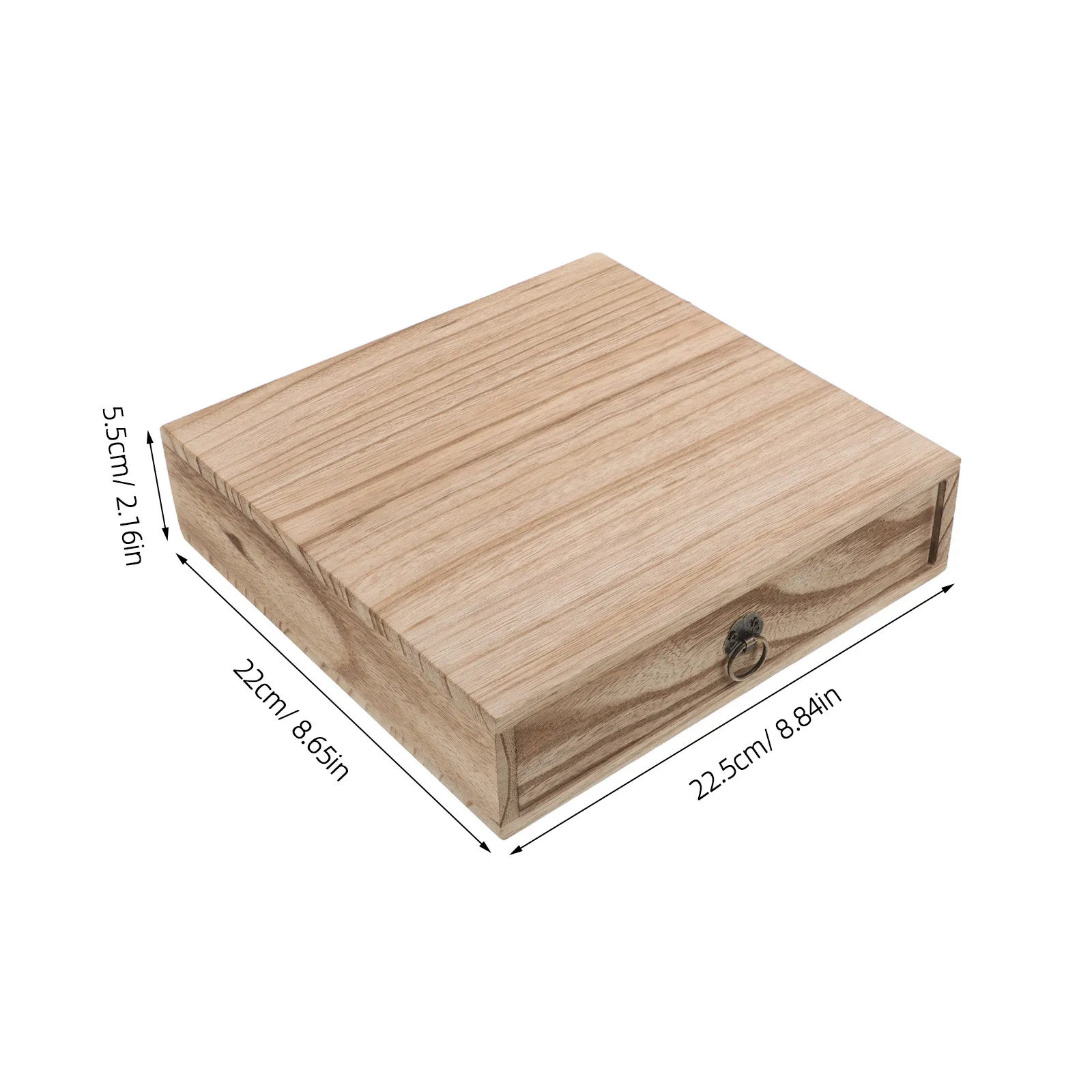 Solid Wood Desk Drawer Storage Box Retro Organizer for Stationery Small Decorative Items Home Office Tabletop Decor