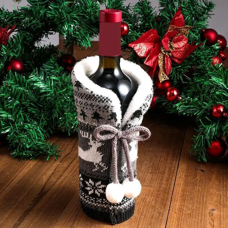 Christmas Wine Bottle Cover Decorations For Home Cristmas Ornament Xmas  Gifts New Year 2024 decorative set