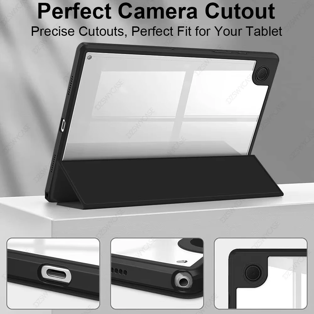 Transparente Hülle für Samsung Galaxy Tab A9 A11 Plus 11 8.7 S9 S10 Plus FE S7 S8 Plus 12.4 S6 Lite 10.4 mit Stifthalter-Abdeckung – Detail 4
