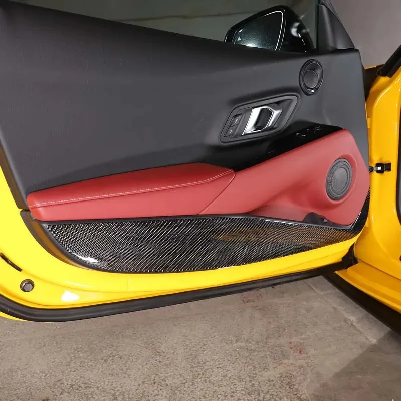 

For Toyota GR Supra A90 MK5 2019-2024 Soft Carbon Fiber Car Inner Door Panel Anti Kick Trim Sticker Interior Car Accessories