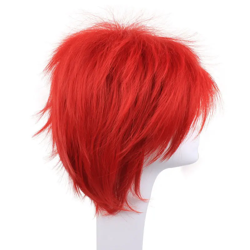 Peluca de baloncesto de Kuroko Seijuro Akashi peluca corta de pelo rojo con puntas para Cosplay