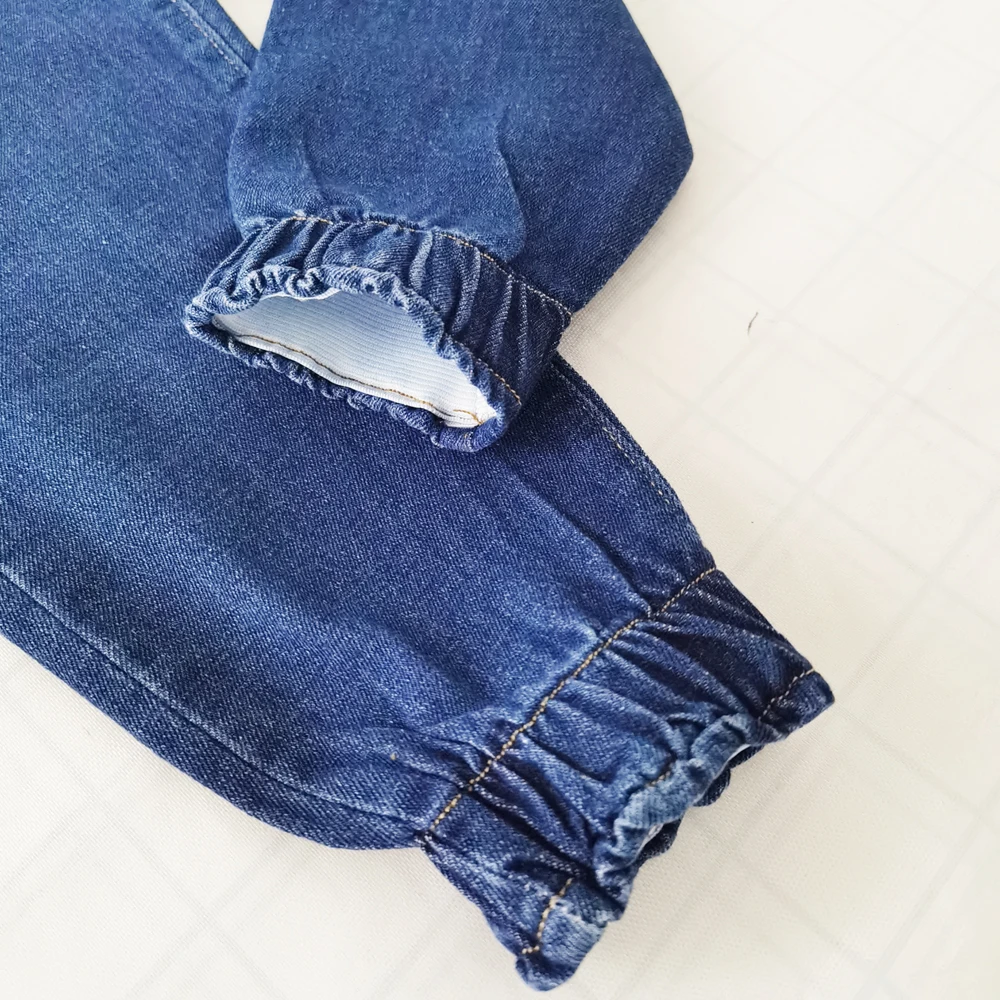 IENENS Jeans a vita alta ragazza pantaloni dritti Slim primavera e autunno tinta unita Jeans dolci moda bambini pantaloni in Denim