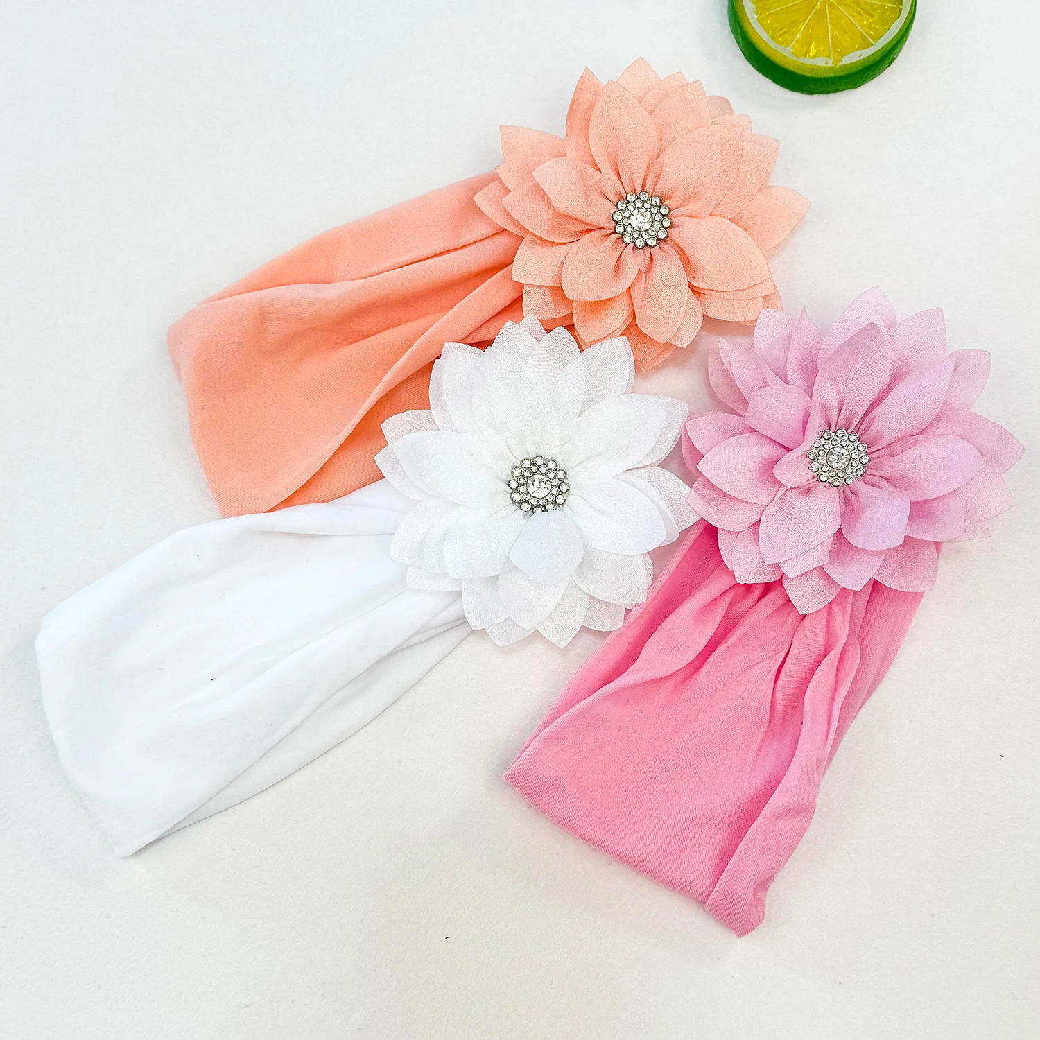 3PCS Baby Headbands Elastic Soft Newborn Floral Headbands for Baby Girl Children Turban Infant Flower Headband Hair Accessories