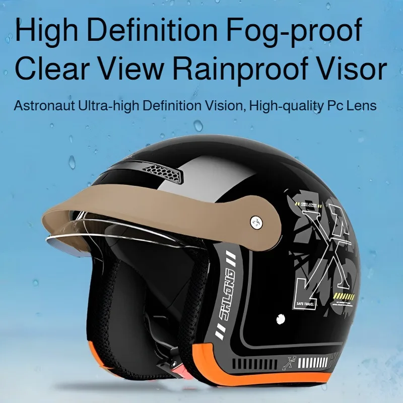 Half Helmet for Electric Motorbike Winter Warm Scooter Helmet Windproof Outdoor Riding Hat Four Seasons Motorcycle Gear