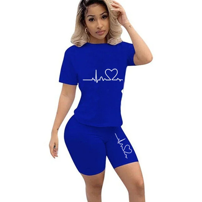 Tracksuit Woman Clothing Ladies Two Piece Set for Women Short Sleeve Casual Shorts O-Neck Summer T-Shirts Matching Sets Women\'s