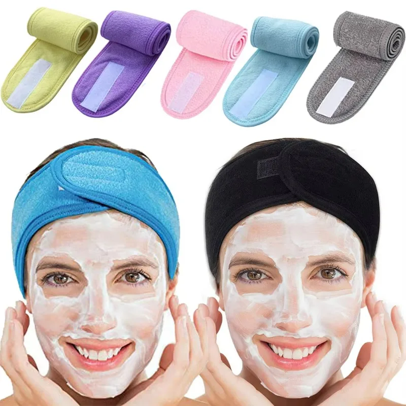 Towel Head Band Spa Face Wash Makeup Sweat Head Wrap Non-slip Stretchable Washable Headband Hair band for Sports Hairbands - Detail 1