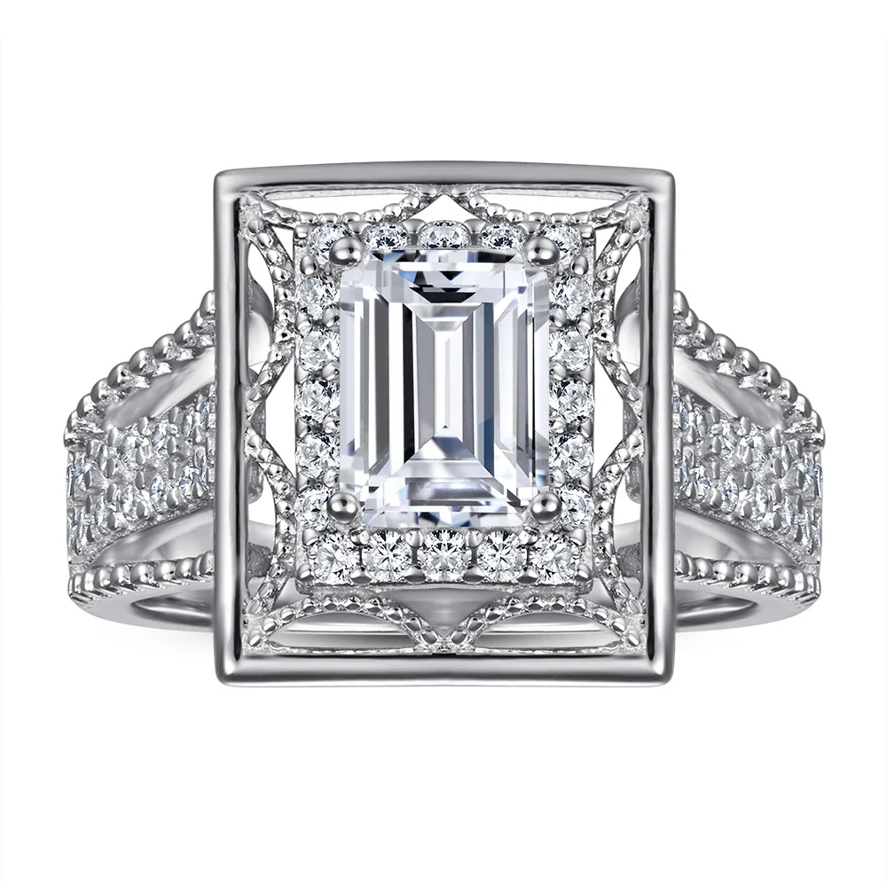 Hot selling fashion new product ring, simulated diamond ring for women, 100% s925 pure silver ring, wedding jewelry