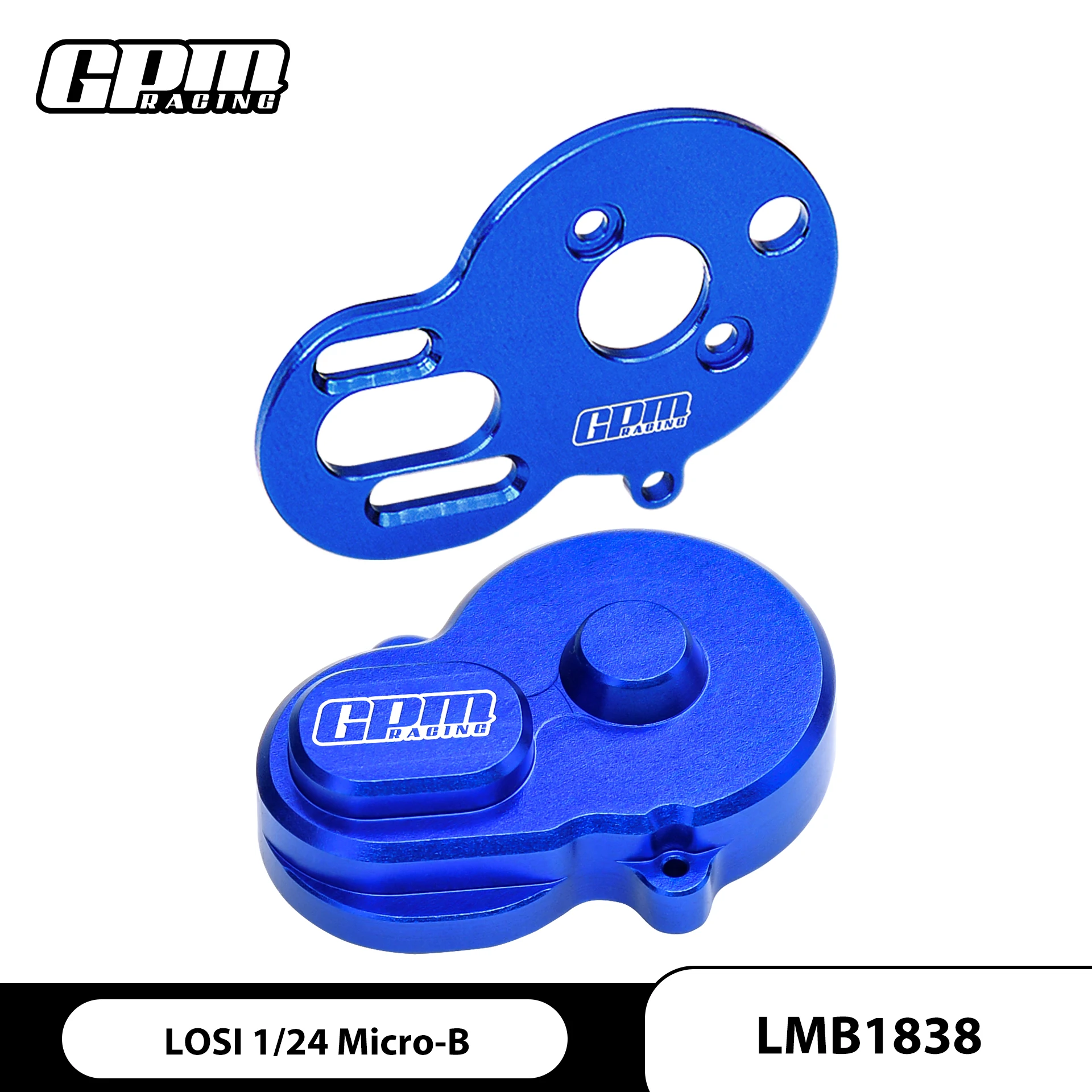 GPM 7075 Alloy Motor Plate & Rear Main Gear Cover LOSI 1/24 Micro-B 1/28 Micro-T