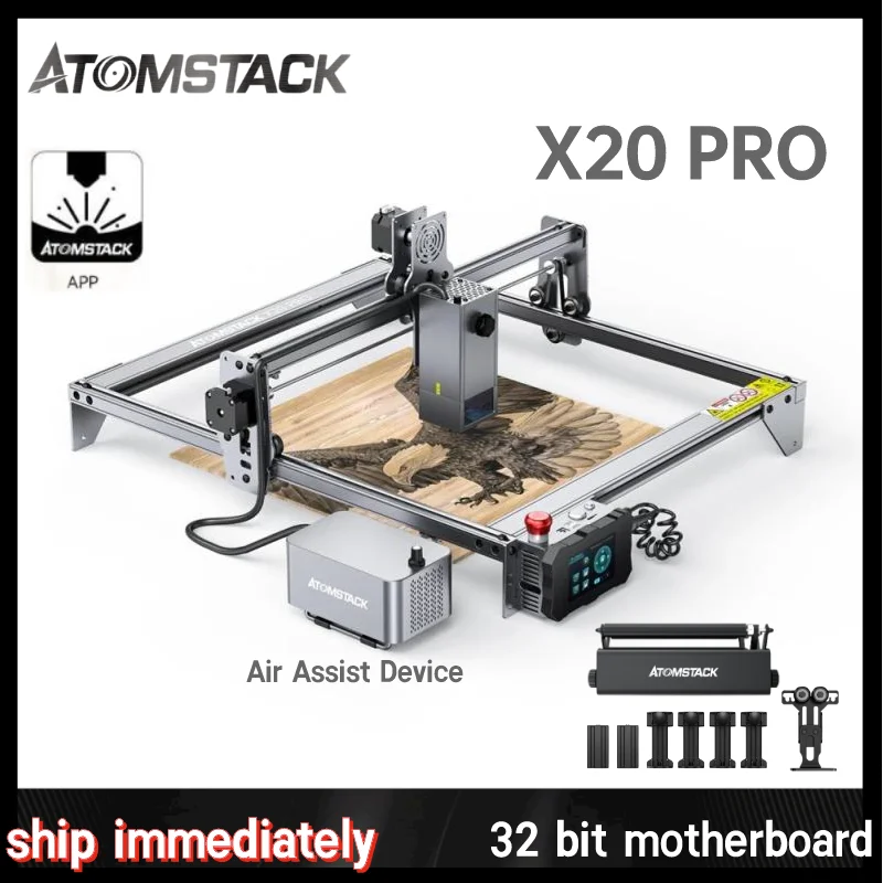 ATOMSTACK-Machine de gravure laser Wi-Fi, routeur CNC, découpeuse d'imprimante, bricolage, bois, verre, marquage sur métal, X20, S20 Pro, 130W