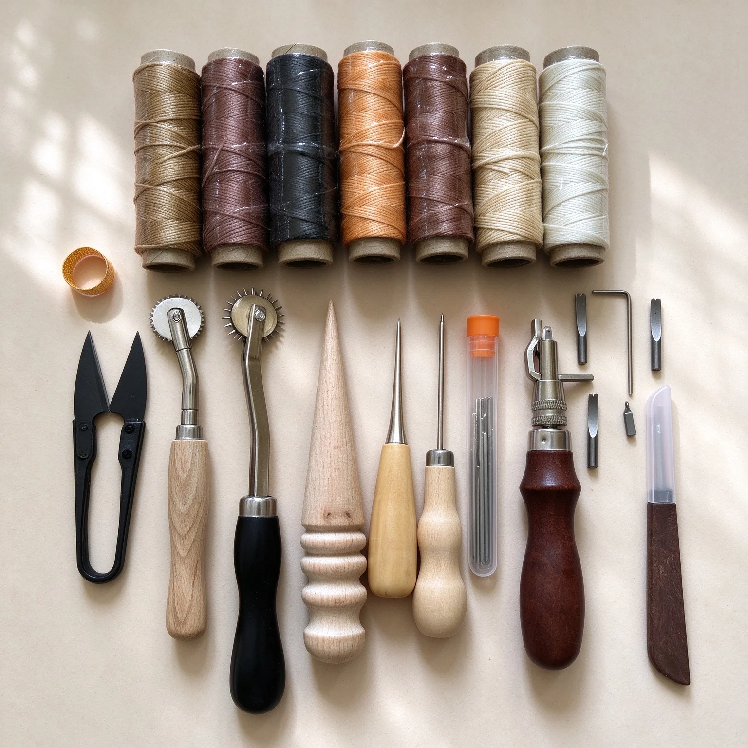 Groover Stitching Tool - Leather Craft Tools Set,Hand Sewing Waxed