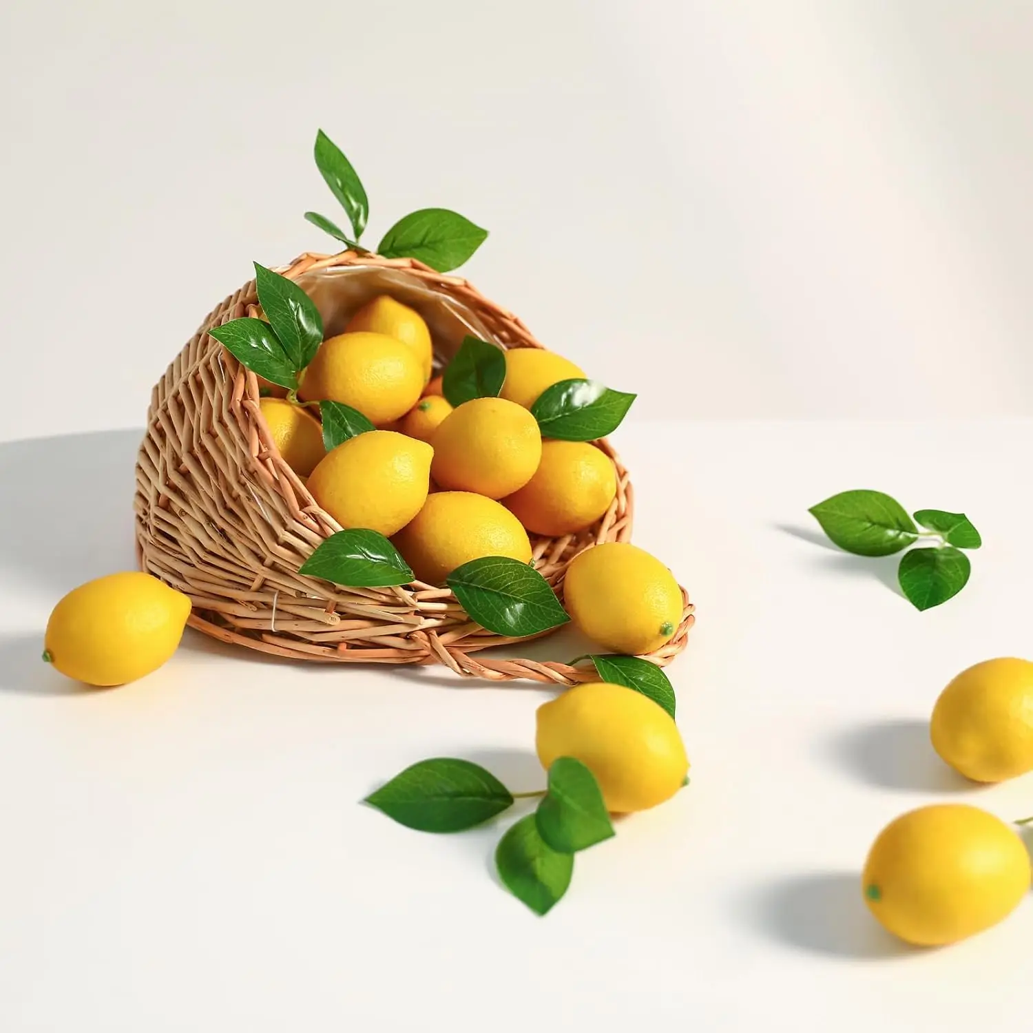 12 Pack Faux Yellow Lemons Artificial Fruits Fake Lemons Lifelike Simulation for Lemonade Party Kitchen Table Summer Decorations