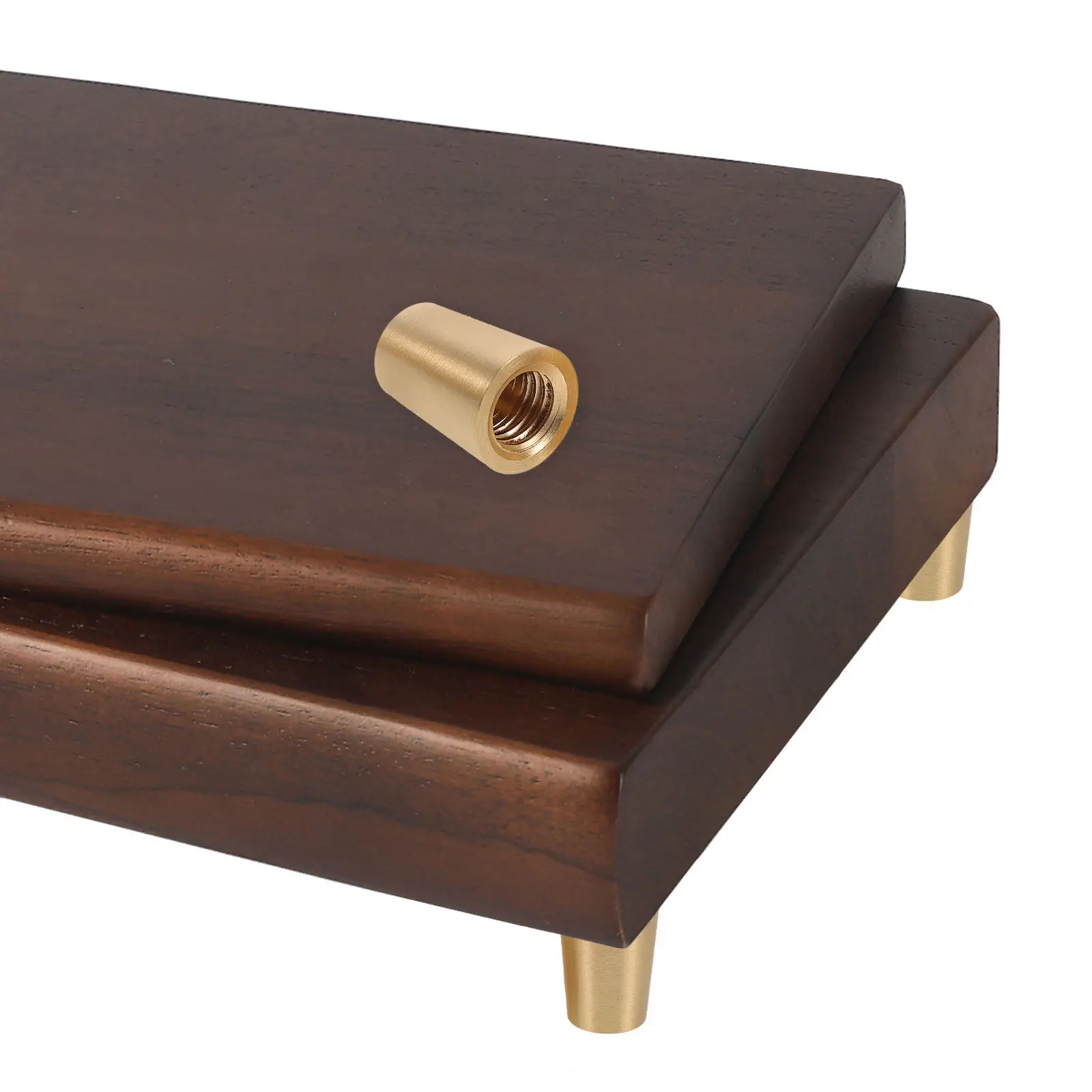 4Pcs Brass Foot Pads Metal Base Decorative Jewelry Box Legs Tray Stand Feet Wood Tray Riser Cutting Board Furniture Leg Supports