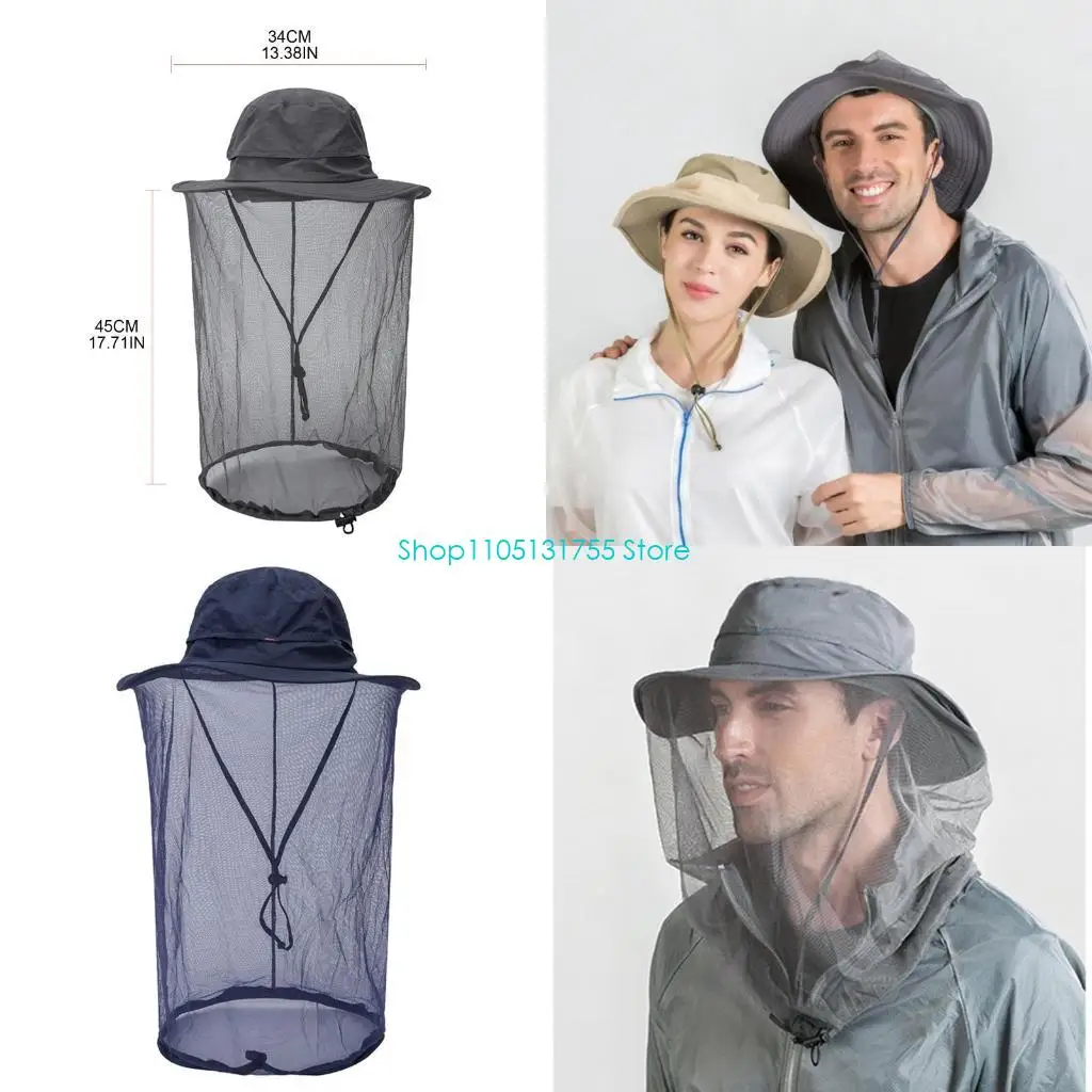 

K0EF шляпа из пряжи с противомоскитной сеткой, панама для кемпинга, дышащая шляпа от солнца, двойного назначения