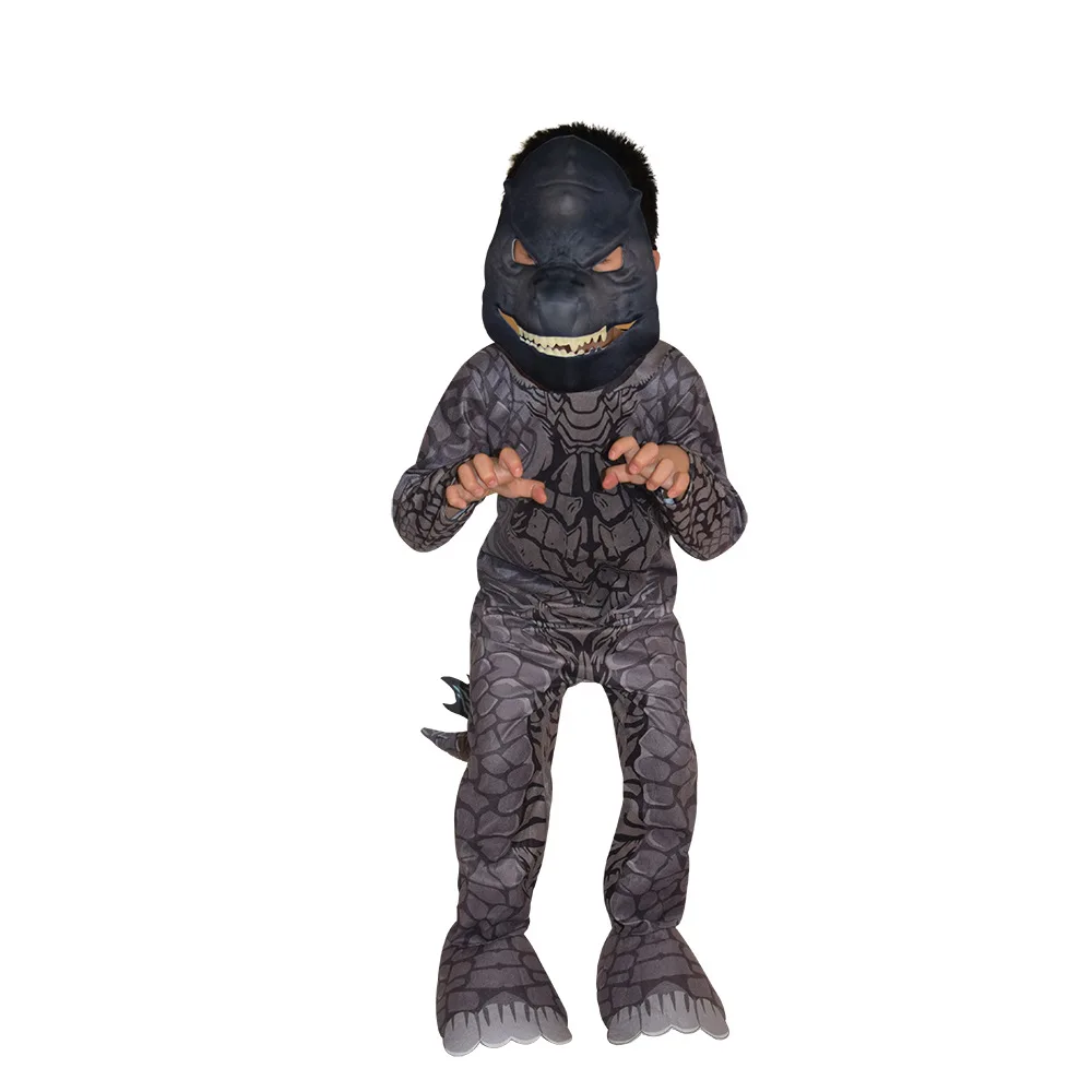 Dinosaur Costume Kids the Monsters Cosplay Jumpsuit Tail With Mask Child 3-14 Years