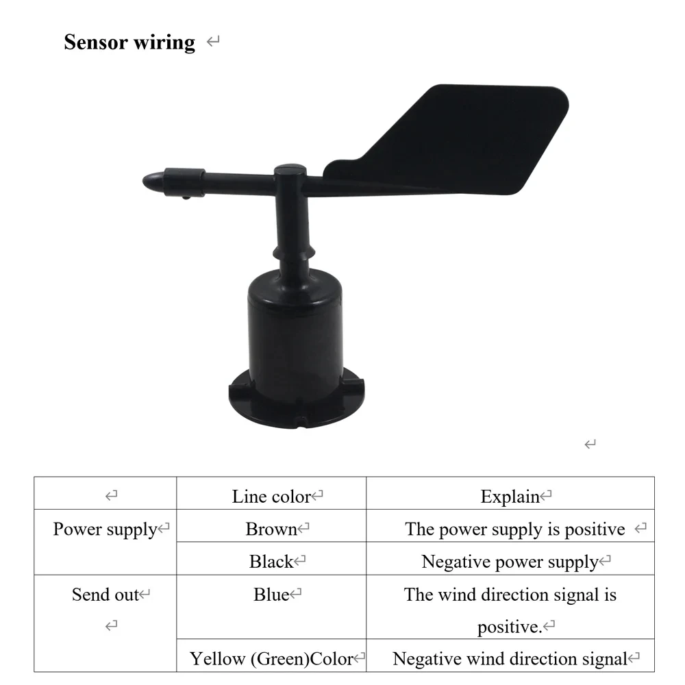 5V Power Polycarbon Wind Speed 360 Degrees Direction Sensor 0-30m/s Weather Station Outdoor 3 Cup Anemometer Sensor