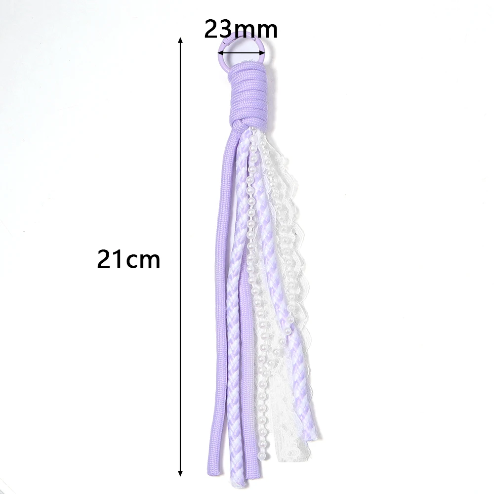 2pcs/lot Colorful Lace Braided Lanyard Keychain Anti-Lost Knot Nylon Rope Cord For Car Key Chains Pendant Bags Decor Accessories