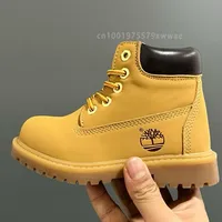 Autumn Winter Timberland Children's Boots Fashion Simple Style Girl's Boy's Ankle Boots Causal Versatile Kid Short Leather Shoes
