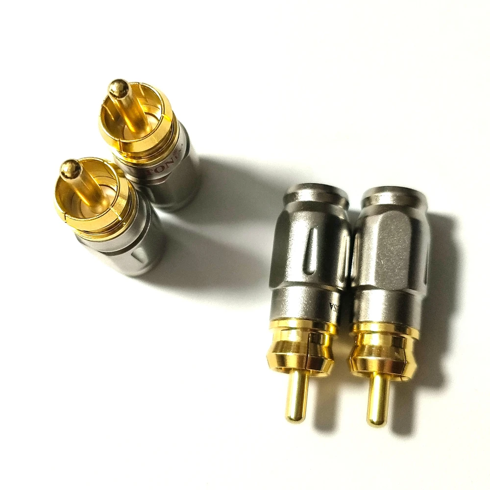 4 Stück 5mm Liton vergoldeter RCA-Stecker mit Schraubverschluss, Audio-Video-Stecker, goldener Snake-RCA-Stecker für Kabel-DIY – Detail 6