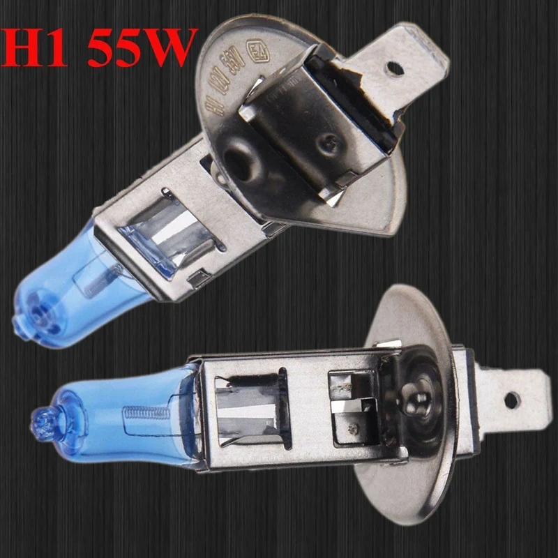 2X H1 6000K Xenon Gas Halogen Headlight White Light Lamp Bulbs 55W 12V