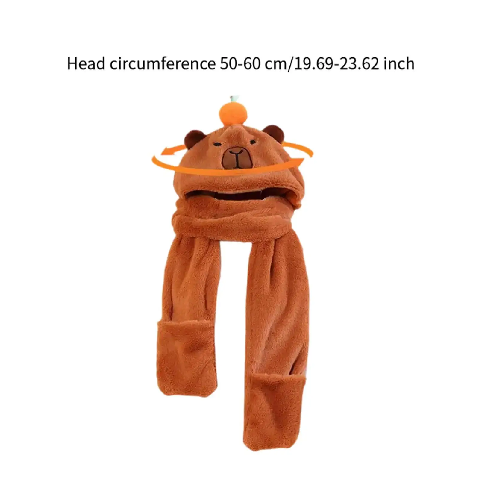Capybara Hat And Scarf Hooded Scarf Plush Cartoon Creative Long Scarf Beanie