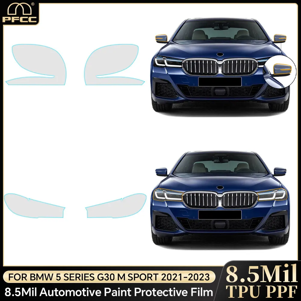 

Protection Film For BMW 5 Series G30 M 2021-2023 Headlight Rearview PPF Precut Kit Clear Anti Scratch Transparent Sticker