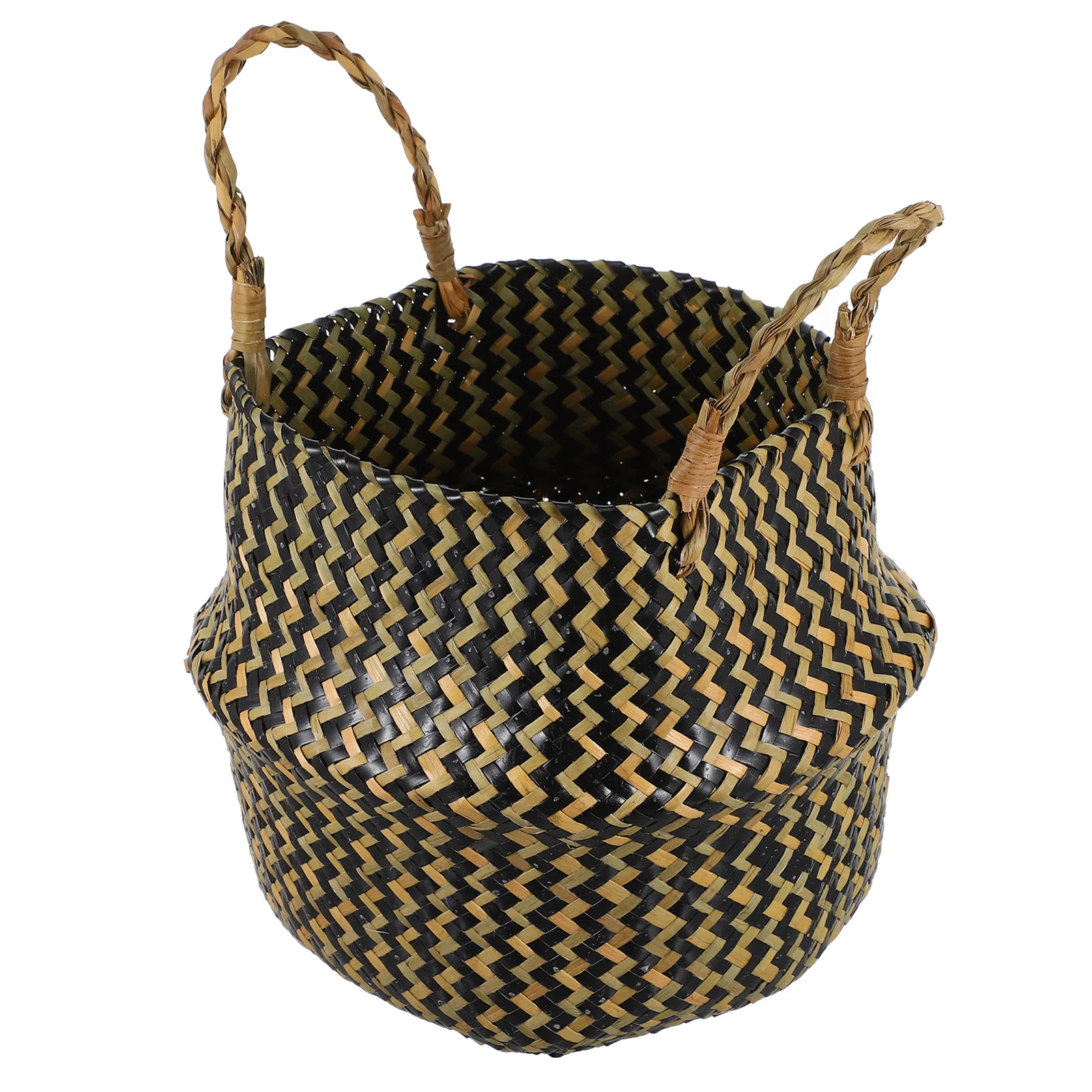 

Straw Dried Flower Basket Premium Folding Storage Basket Home Decor Plant Pot Organizer Multi Purpose Storage Bag