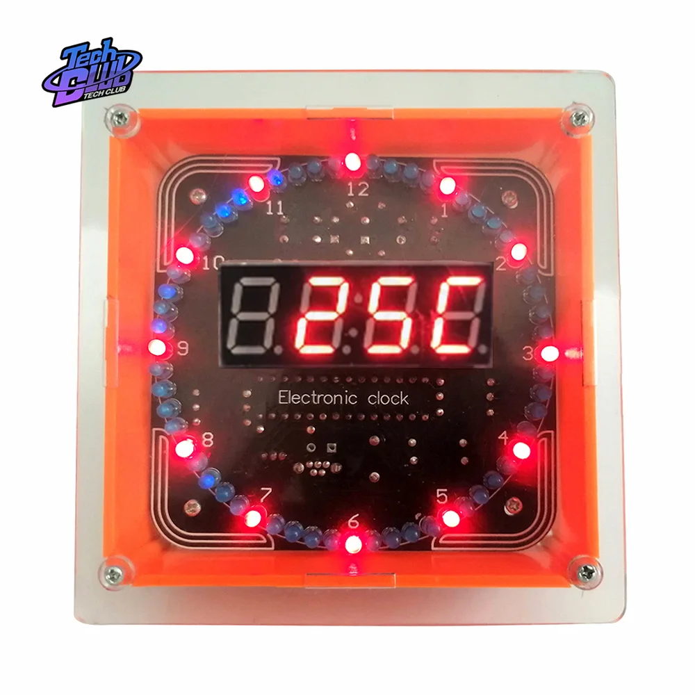 DIY Rotating Digital LED Display Module Alarm Electronic Digital Clock Kit 51 SCM Learning Board Home Supply