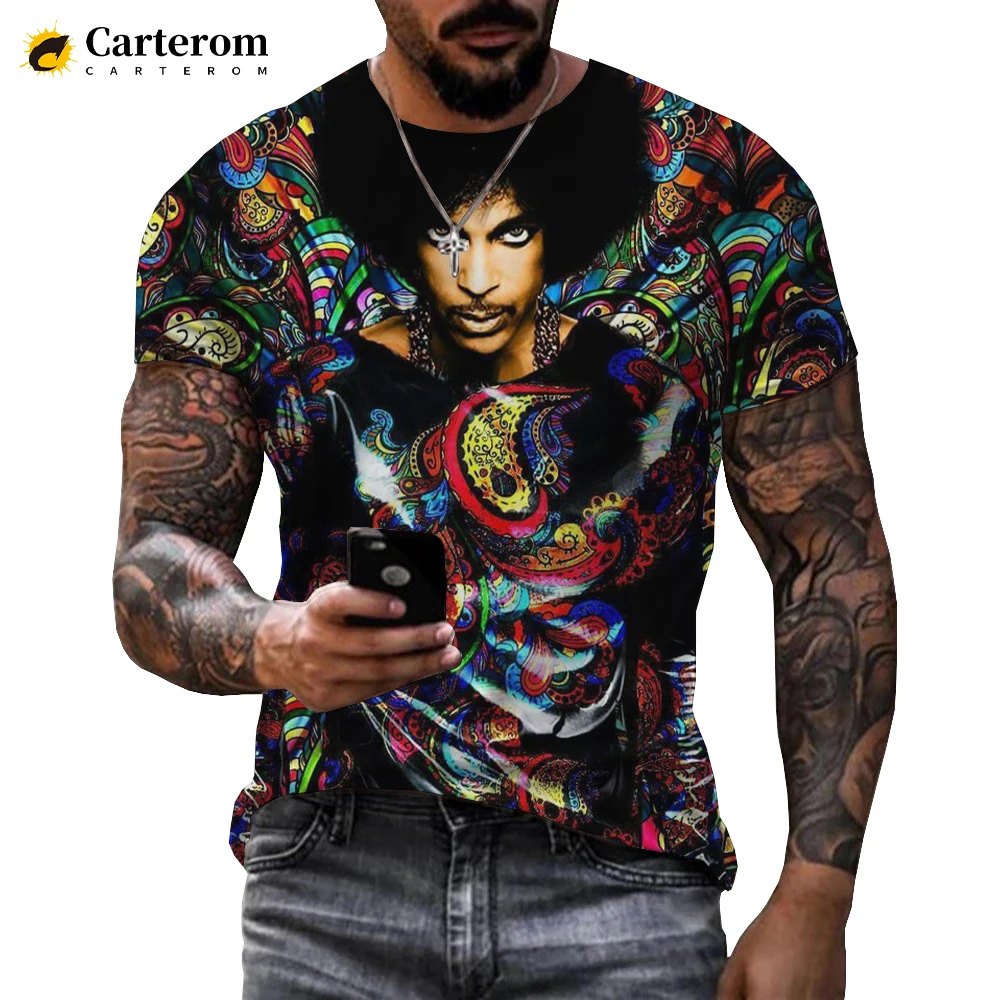 Prince Rogers Nelson 3D Print T-shirt Men Women Summer Fashion Casual Short Sleeve Hip Hop Singer Harajuku Streetwear Tops Tees