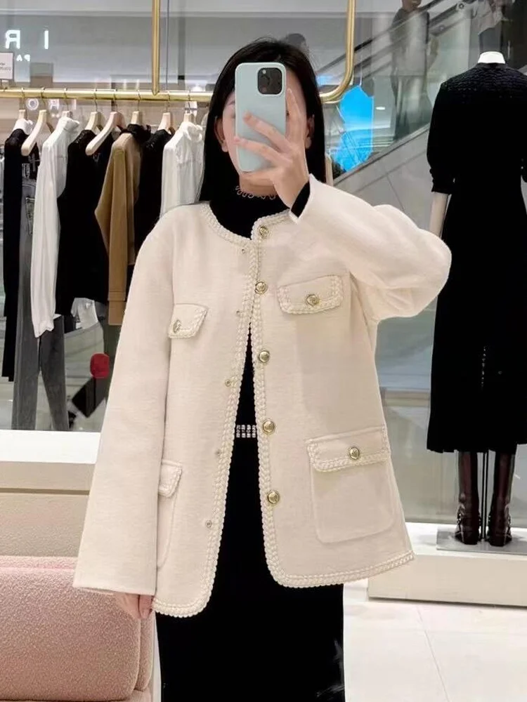 

S-Home осеннее новое женское корейское повседневное свободное круглое шерстяное пальто Ne ort для поездок на работу Faion Ele ort пальто