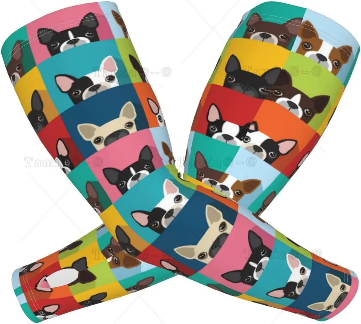 Bulldog Cooling Arm Sleeves For Men & Women Sunscreen Arm Cover With Thumb Holes For Gardening Outdoors