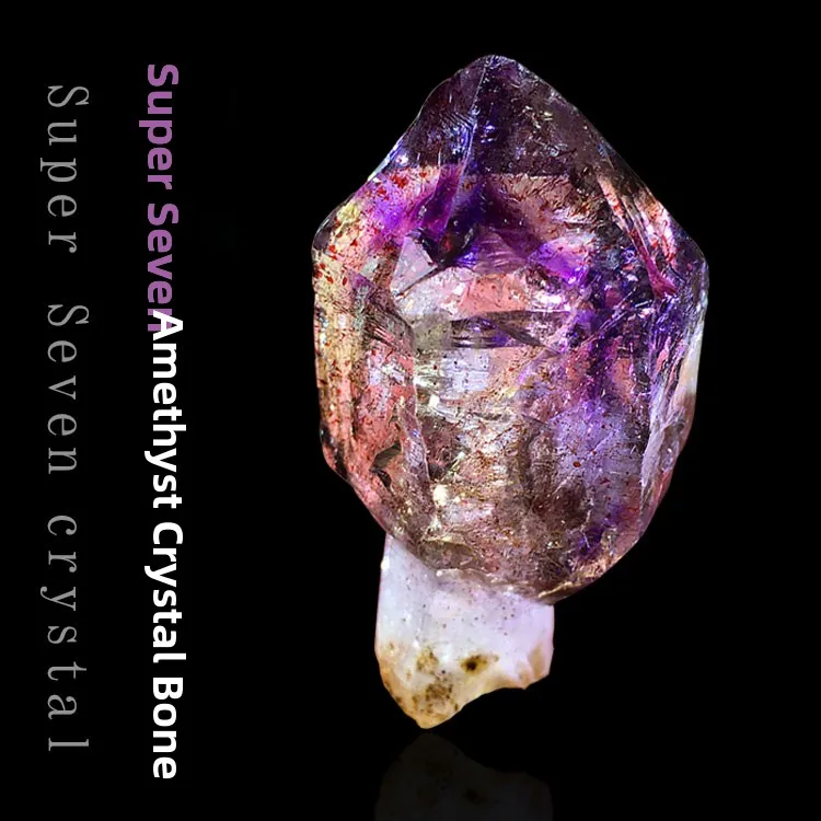 

l Ultraviolet Rainbow Crystal Quartz Stone Skeleton Wand Water Drop Crystal Faion Jewelry Decoration Item