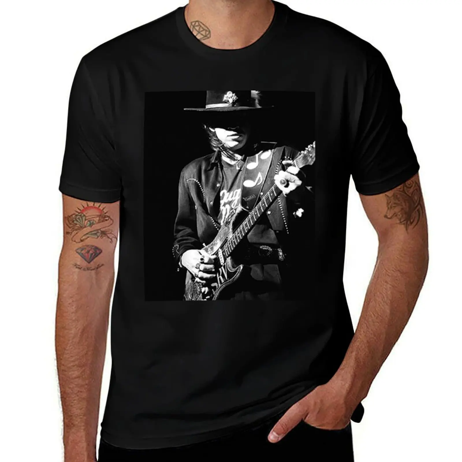 

Stevie Ray-Vaughan art T-Shirt oversized graphic tee summer top Men's clothing