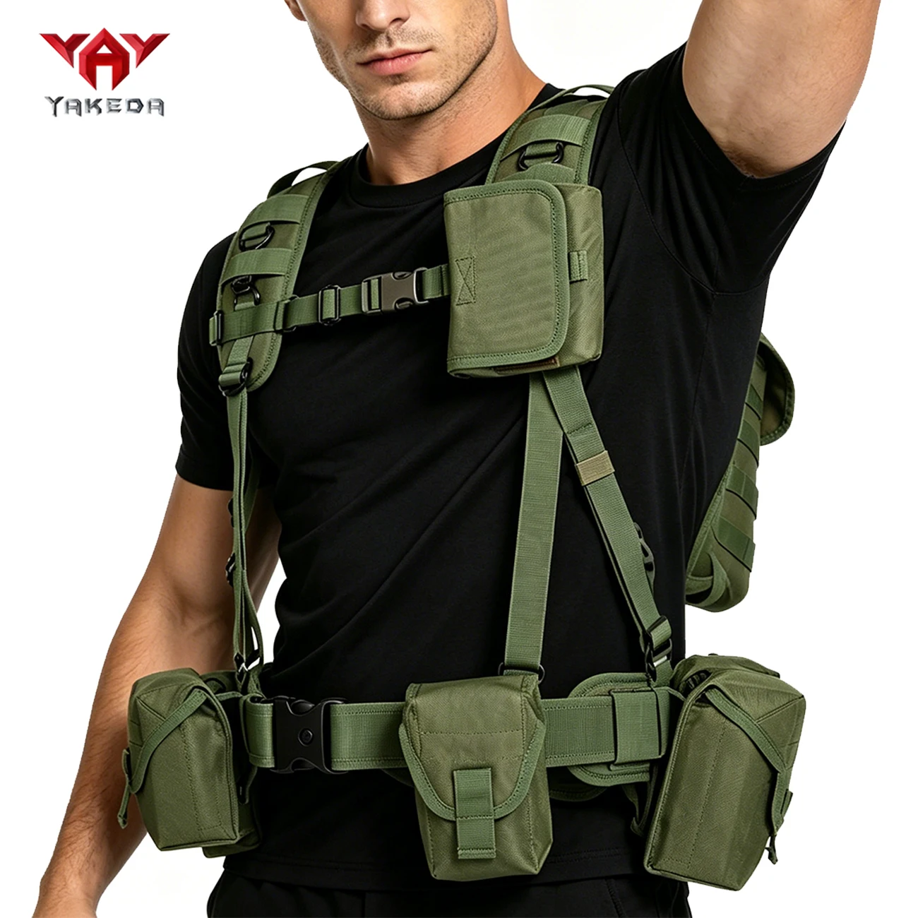 YAKEDA Multi functional Bellyband Hunting Tank Top with Multiple Ribbons and Snap Lock, Equipped with Multiple Storage Bags