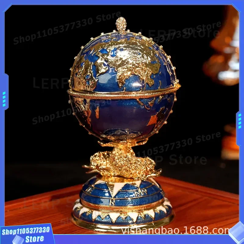 Creative Metal Enamel Globe Desktop Ornament Scenic Spot Craft Home Decor Wholesale Gift Unique Design Art Piece for Office