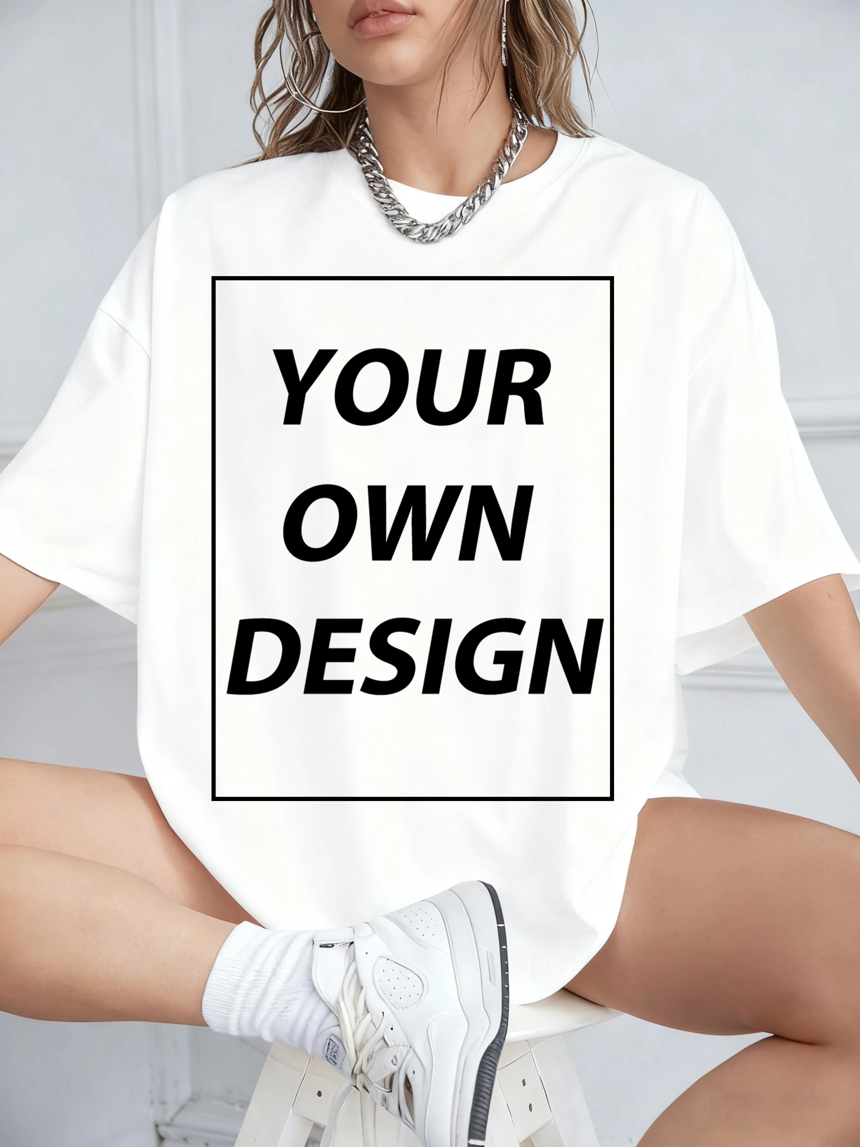 Personalized Custom Print Summer Y2K Team T-Shirt Cotton Casual Loose Short Sleeve Basics Fashion Tee Work Breathable Streetwear